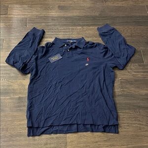 Polo Ralph Lauren Custom Fit Long Sleeve Shirt navy blue Mens Size XXL